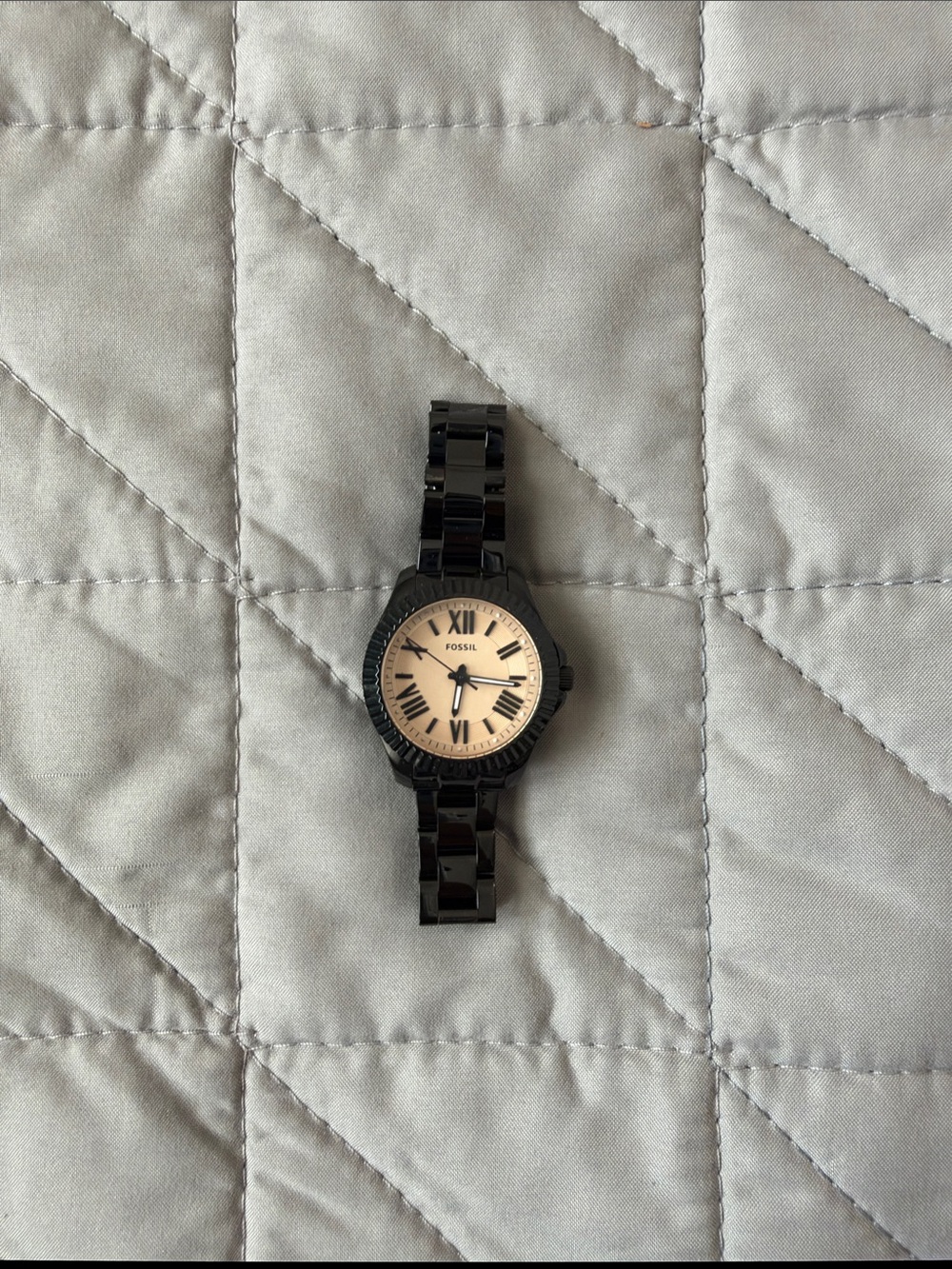 Fossil Cecile black stainless steel watch with additional links